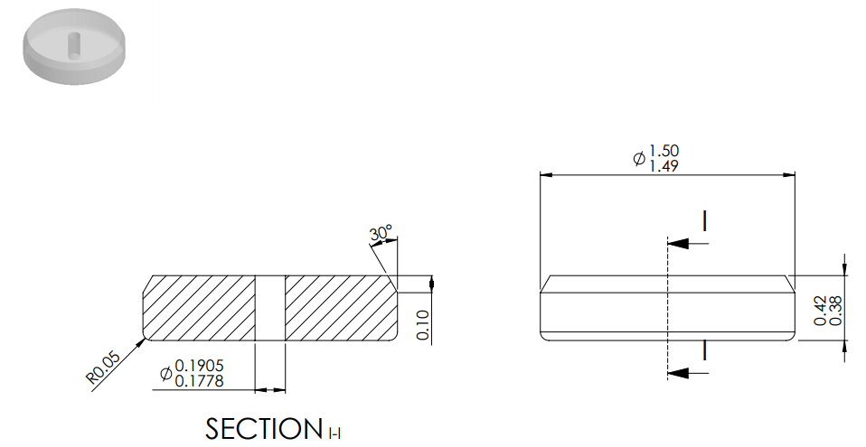 Sapphire Bar Hole Ringstone MT5001
