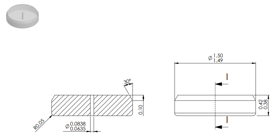 Sapphire Bar Hole Ringstone MT5002