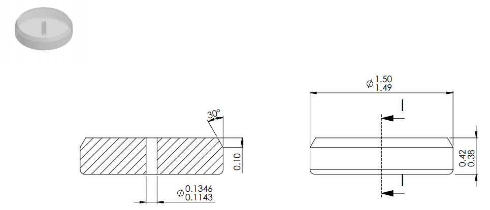 Sapphire Bar Hole Ringstone MT5005