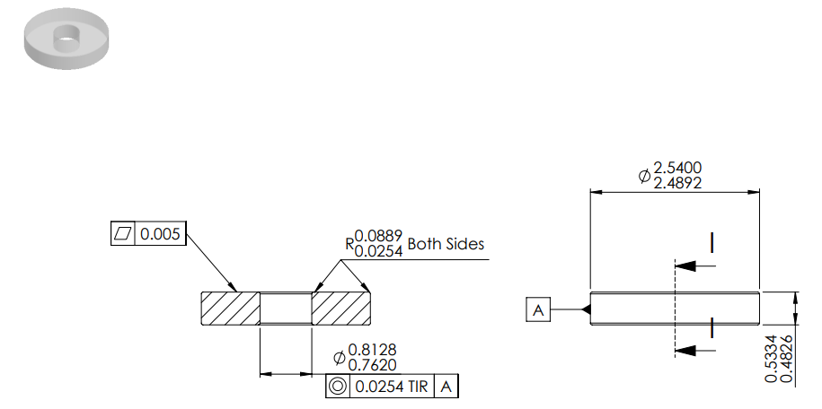 Sapphire Bar Hole Ringstone MT5006