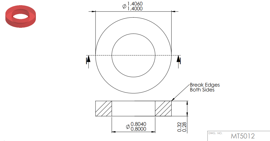 Ruby Bar Hole Ringstone MT5012