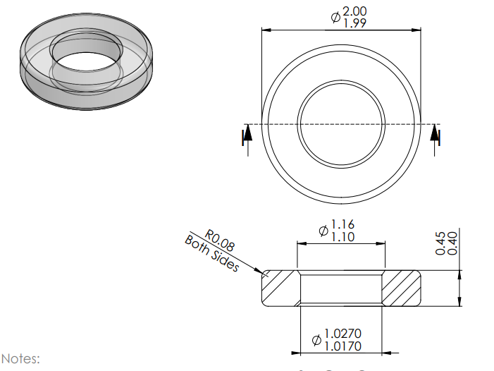 Sapphire Bar Hole Ringstone MT5015