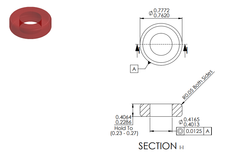 Ruby Bar Hole Ringstone MT5017